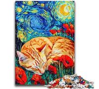 Jigsaws 1000 Pieces for Teenagers Poppy And Orange Cat Teenager Puzzles,Brain Intelligence Challenge Addictive Toys for Home Decoration (38x26cm)