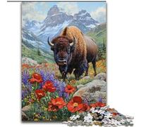 Jigsaws 1000 Pieces for Teenagers Poppy Bison Family Fun for Is Ideal As A Gift for The Whole Family for And Age 14 Years Up (size 26x38cm)