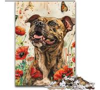 Jigsaws 1000 Pieces for Teenagers Poppy Bull Terrier Family Fun for Is Ideal As A Gift for The Whole Family for And Age 14 Years Up (size 50x75cm)