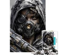 Jigsaws 1000 Pieces for Teenagers Post-Apocalyptic Warrior with Mask And Gun Puzzles for Adults DIY Toys Birthday Present Gifts for Friends And Family (Size 50x75cm)