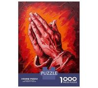 Jigsaws 1000 Pieces for Teenagers Praying Hands Painting Jigsaw Puzzle Toy Wall Decor Difficult Challenge Birthday Present, Gifts, 38x26cm/1000pcs