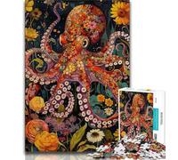 Jigsaws 1000 Pieces for Teenagers Psychedelic Animal Octopus 1000 Pieces for Teenagers,is Ideal As Gifts for The Whole Family Suitable for And 14 (size 75x50cm)