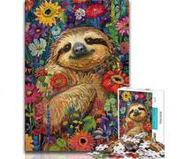 Jigsaws 1000 Pieces for Teenagers Psychedelic Animal Sloth 1000 Pieces for Teenagers,is Ideal As Gifts for The Whole Family Suitable for And 14 (size 38x26cm)