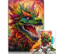 Jigsaws 1000 Pieces for Teenagers Psychedelic Art Dragon,Help The Brain Exercise Addictive Toys to Cultivate Patience Perfect Decoration (38x26cm)