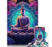 Jigsaws 1000 Pieces for Teenagers Psychedelic Buddha,Help The Brain Exercise Addictive Toys to Cultivate Patience Perfect Decoration (75x50cm)