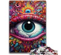 Jigsaws 1000 Pieces for Teenagers Psychedelic Eyes 1000 Piece Puzzle,Stress Reliever Staycation Kill Time Wishlist with Santa Claus (75x50cm)