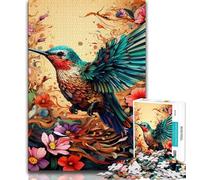 Jigsaws 1000 Pieces for Teenagers Psychedelic Hummingbird Puzzles for Adults,for Educational Game Challenge Toy Deal As Gifts for The Whole Family 26x38cm