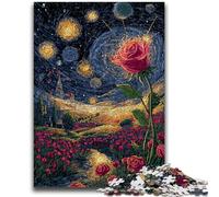 Jigsaws 1000 Pieces for Teenagers Psychedelic Rose Family Game Stress Reliever Difficult Challenge Suitable for Couples 26x38cm