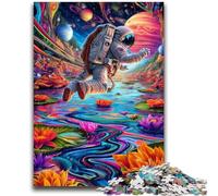 Jigsaws 1000 Pieces for Teenagers Psychedelic Smoke Astronaut Educational Game Challenge Toy Wall Decoration Unique Birthday And Xmas Gifts 50x75cm