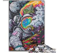 Jigsaws 1000 Pieces for Teenagers Psychedelic Smoke Astronaut, for And from 14 Years And over Educational Learning Toys Family Games Birthday Present (Size 26x38cm)
