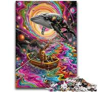 Jigsaws 1000 Pieces for Teenagers Psychedelic Whale Decompressing Intellectual Educational Toy Perfect Decoration 26x38cm