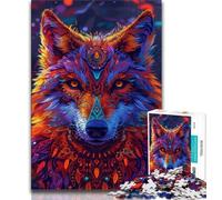 Jigsaws 1000 Pieces for Teenagers Psychedelic Wolf Puzzles for Adults,for Educational Game Challenge Toy Deal As Gifts for The Whole Family 26x38cm
