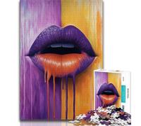 Jigsaws 1000 Pieces for Teenagers Purple Lips 1000 Piece Jigsaw,Challenging Difficult Deal As Gifts for The Whole Family (size 38x26cm)