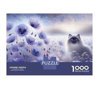 Jigsaws 1000 Pieces for Teenagers Purple Poppy Cat Garden Jigsaw Toy Wall Decor Staycation Kill Time Gifts for Friends And Family 70x50cm/1000pcs