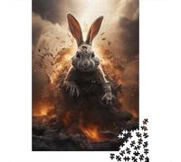 Jigsaws 1000 Pieces for Teenagers Rabbit in Fiery Scene Puzzles for Adults Toy Wall Decor Pattern Assembly Great Gift for Gaming 38x26cm/1000pcs