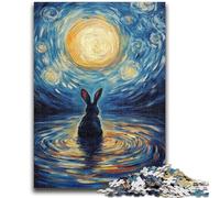 Jigsaws 1000 Pieces for Teenagers Rabbit Under The Moon Stress Reliever Difficult Challenge Deal As Gifts for The Whole Family 50x75cm