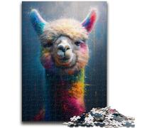 Jigsaws 1000 Pieces for Teenagers Rainbow Alpaca Stress Reliever Difficult Challenge Deal As Gifts for The Whole Family 26x38cm