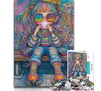 Jigsaws 1000 Pieces for Teenagers Rainbow Girl Adult Jigsaw,Fun Games Every Piece Is Unique - Challenging Family Fun Game (size 38x26cm)