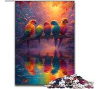 Jigsaws 1000 Pieces for Teenagers Rainbow Parrot,Challenging To Complete But Fun And Humorous Unique Birthday And Gifts 38X26CM