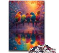 Jigsaws 1000 Pieces for Teenagers Rainbow Parrot Learning Educational Toys Fun at Home Activities, Birthday Present,Travel Gifts 26x38cm