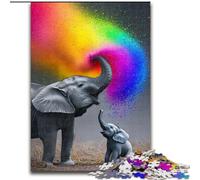 Jigsaws 1000 Pieces for Teenagers Rainbow Smoke Elephant,Brain Intelligence Challenge Addictive Toys Birthday Present,Gifts,Wall Art 50x75cm