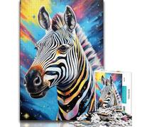 Jigsaws 1000 Pieces for Teenagers Rainbow Zebra 1000 Piece Jigsaw,Challenging Difficult Deal As Gifts for The Whole Family (size 38x26cm)
