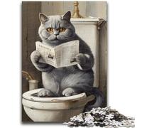 Jigsaws 1000 Pieces for Teenagers Reading Cat, for And from 14 Years And over Educational Learning Toys Family Games Birthday Present 50X75CM