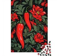 Jigsaws 1000 Pieces for Teenagers Red Chili Pepper Pattern Jigsaw Toy Wall Decor Staycation Kill Time Gifts for Friends And Family 52x38cm/1000pcs