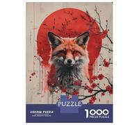 Jigsaws 1000 Pieces for Teenagers Red Fox And Cherry Blossoms Adult Puzzles Relaxing Games Precision Cutting Gifts for Friends And Family 38x26cm/1000pcs