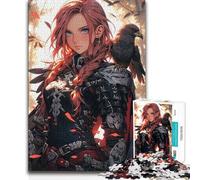 Jigsaws 1000 Pieces for Teenagers Redhead Crow War Archer Toy Intellectual Game A Work of Art Anti-Stress Toys 50x75cm(1000pcs)