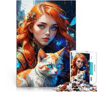 Jigsaws 1000 Pieces for teenagers Redhead Sansa Model Cat Stress Reliever Staycation Kill time is ideal as gifts for the whole family 26x38cm