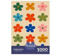 Jigsaws 1000 Pieces for Teenagers Retro Floral Pattern Jigsaws for Adults Family Games Enhance Memory Birthday Present, Gifts, 52x38cm/1000pcs