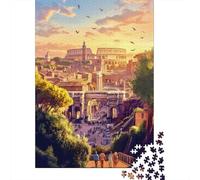 Jigsaws 1000 Pieces for Teenagers Rome Colosseum Sunset Jigsaw Puzzle Toy Wall Decor Difficult Challenge Birthday Present, Gifts, 70x50cm/1000pcs