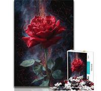 Jigsaws 1000 Pieces for Teenagers Rose Oil Painting 1000 Piece Puzzle,Stress Reliever Staycation Kill Time Wishlist with Santa Claus 26x38cm