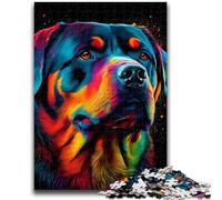 Jigsaws 1000 Pieces for Teenagers Rottweiler Colorful Dog Help The Brain Exercise Addictive Toys to Cultivate Patience Wall Decoration 26x38cm