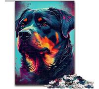 Jigsaws 1000 Pieces for Teenagers Rottweiler Colorful, Help The Brain Exercise Addictive Toys to Cultivate Patience Perfect Decoration (Size 26x38cm)