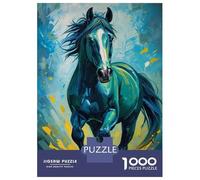 Jigsaws 1000 Pieces for Teenagers Running Horse Painting Jigsaws for Adults Brain Teaser Game A Work of Art Great Gift for Gaming 38x26cm/1000pcs