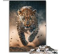 Jigsaws 1000 Pieces for Teenagers Running Leopard Help The Brain Exercise Addictive Toys to Cultivate Patience Artists Collection, Fine Art (size 26x38cm)
