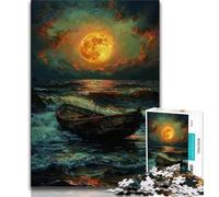 Jigsaws 1000 Pieces for Teenagers Sailboat Painting 1000 Piece Puzzle,Stress Reliever Staycation Kill Time Wishlist with Santa Claus 26x38cm