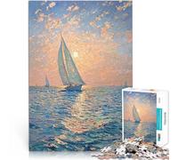 Jigsaws 1000 Pieces for teenagers Sailboats at Sunset Herausforderndes Spiel eignet sich ideal als Geschenk für die ganze Familie38x26cm