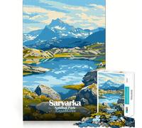 Jigsaws 1000 Pieces for Teenagers Saryarka National Park Kazakhstan Landscape Art Neat Joint Decor Mind Exercise Toy Rest Time Game Christmas Fun Gift (50x75cm)