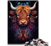 Jigsaws 1000 Pieces for Teenagers Scottish Cow 1000 Piece Puzzle,Stress Reliever Staycation Kill Time Wishlist with Santa Claus (26x38cm)