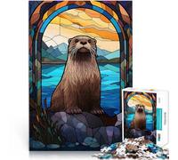 Jigsaws 1000 Pieces for teenagers Seal Stained Glass Educational Stress Relief Toy Fun at Home Activities, Birthday Present,Travel Gifts, 50x70cm