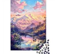 Jigsaws 1000 Pieces for Teenagers Serene Mountain Reflections Jigsaw Puzzle Toy Wall Decor Difficult Challenge Birthday Present, Gifts, 70x50cm/1000pcs