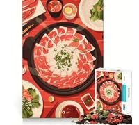 Jigsaws 1000 Pieces for Teenagers Shabu-Shabu Feast︰ A Culinary Delight Neat Joint Decor Mind Exercise Toy Rest Time Game Christmas Fun Gift (50x75cm)