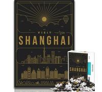 Jigsaws 1000 Pieces for Teenagers Shanghai China, Stress Reliever Difficult Challenge,deal As Gifts for The Whole Family for Ages 14+ 38x26cm