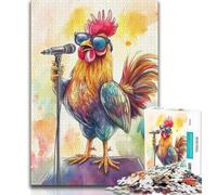 Jigsaws 1000 Pieces for Teenagers Singing Rooster Puzzles for Adults,for Educational Game Challenge Toy Deal As Gifts for The Whole Family 75x50cm
