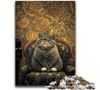 Jigsaws 1000 Pieces for Teenagers Sitting Cat Stress Reliever Difficult Challenge Deal As Gifts for The Whole Family 26x38cm
