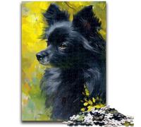 Jigsaws 1000 Pieces for Teenagers Sleeping Black Puppy Teenager Puzzles,Brain Intelligence Challenge Addictive Toys for Home Decoration (38x26cm)