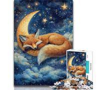 Jigsaws 1000 Pieces for Teenagers Sleeping Fox 1000 Pieces for Adults,Learning Educational Toys Family Games Unique Birthday And Gifts 26x38cm